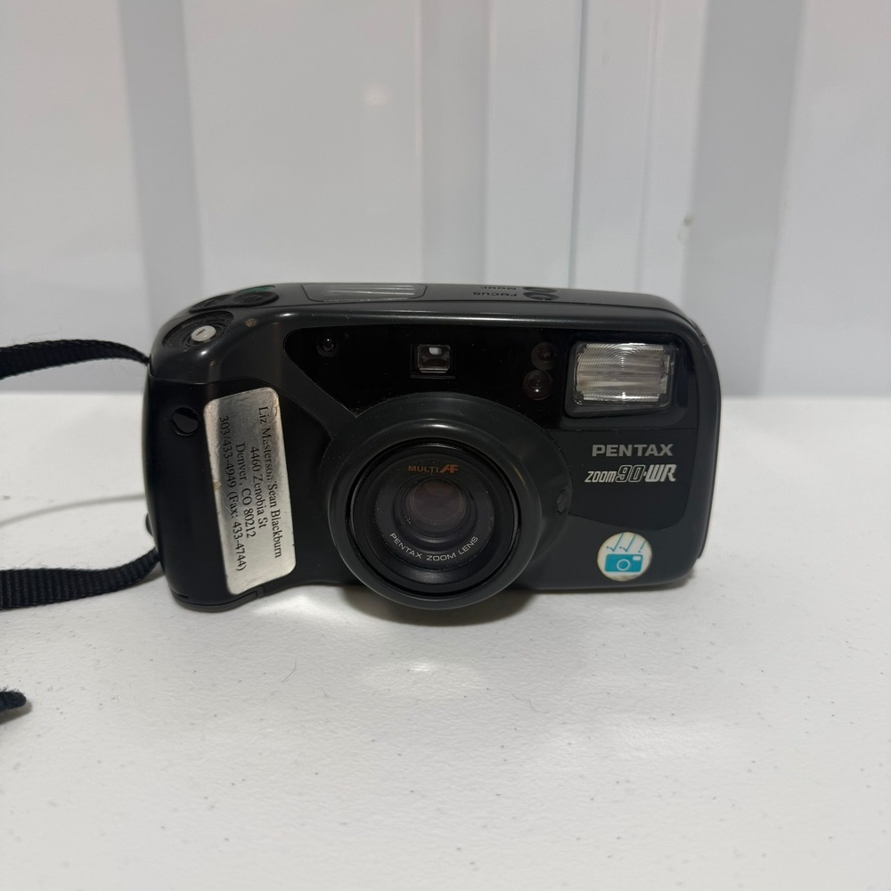 Pentax Zoom 90-WR 35mm Film Camera Weather Resistant Point and Shoot Vintage BLK